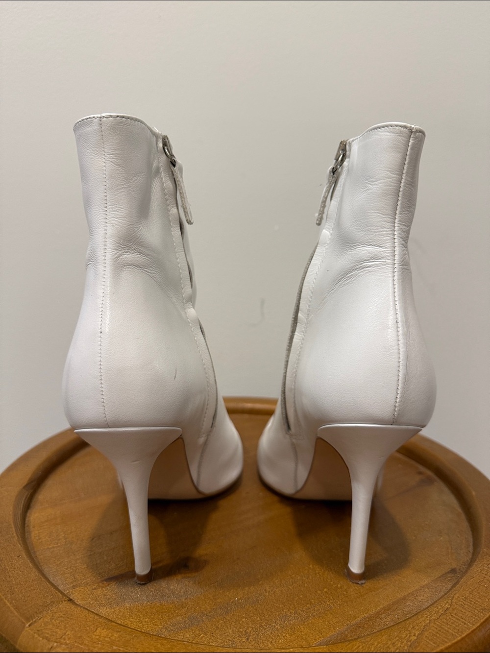 Zara White Pointed Toe Ankle Boots - Picture 4 of 12